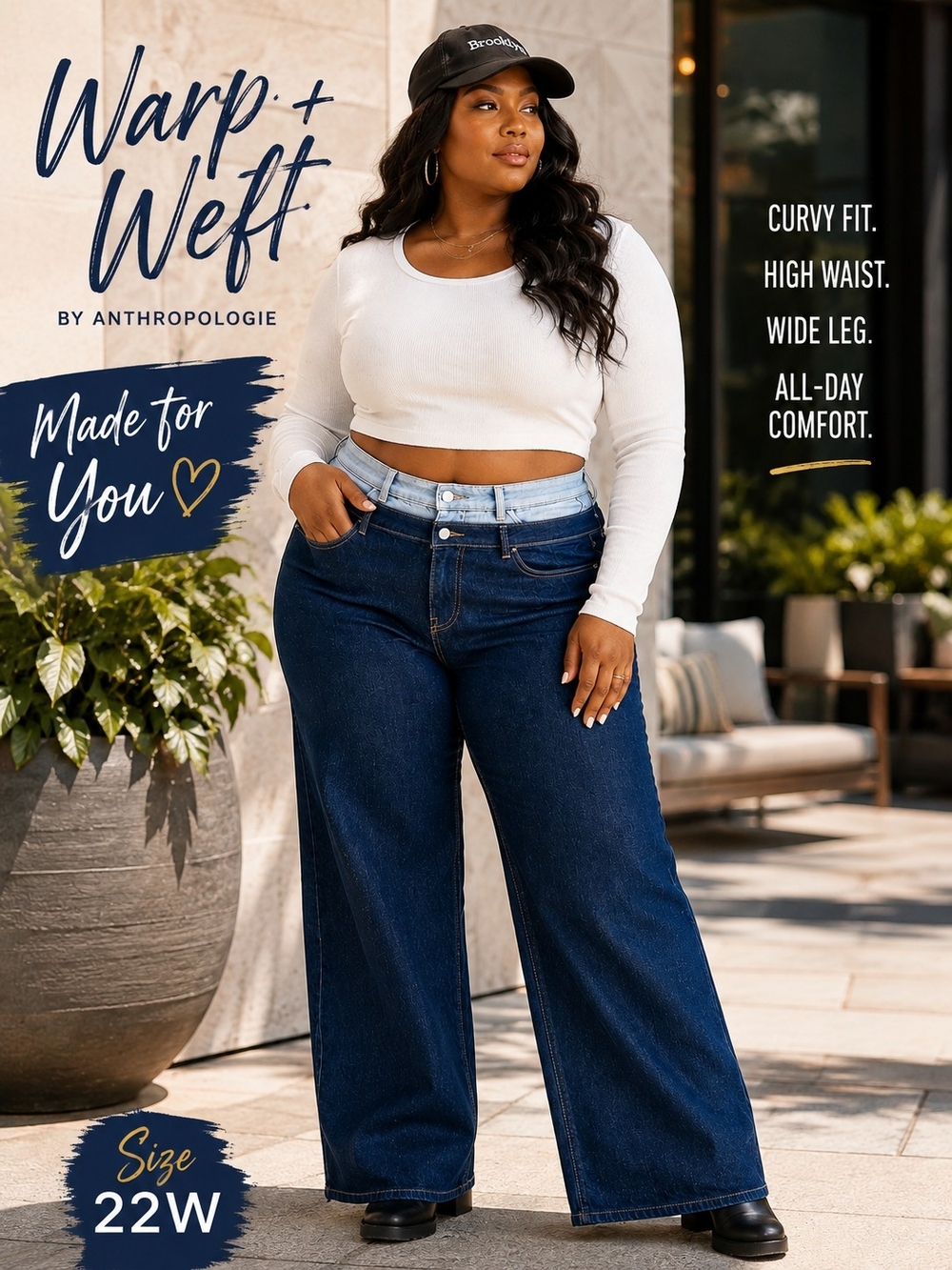 Warp + Weft By Anthropologie - Nice Cote Wide Leg Jeans - 22W